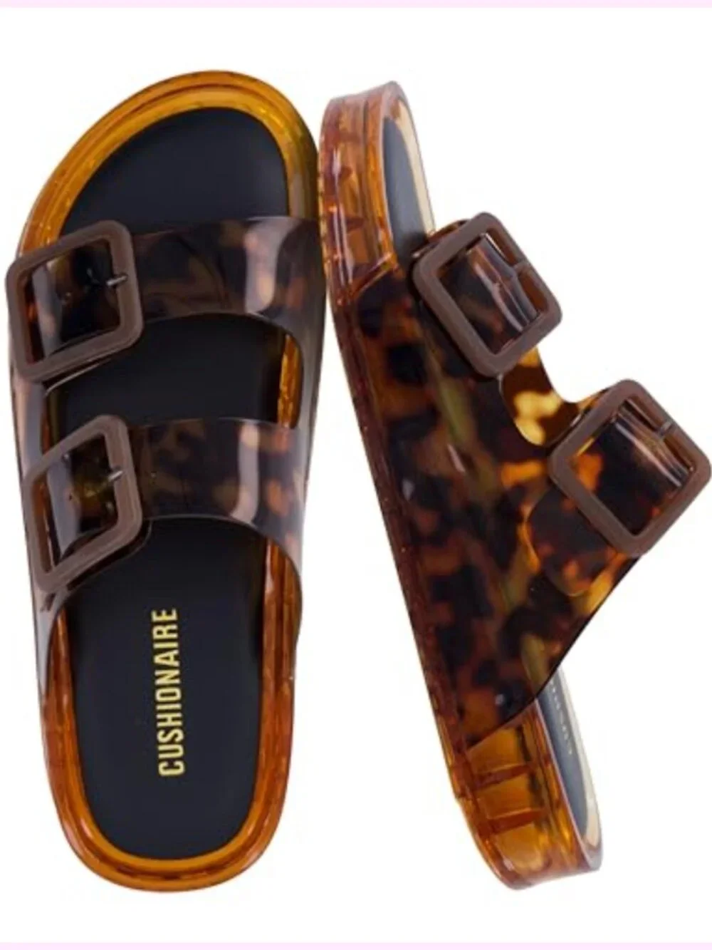 Water Resistant Double Buckle Adjustable Slide Sandals for Women Beach Casual